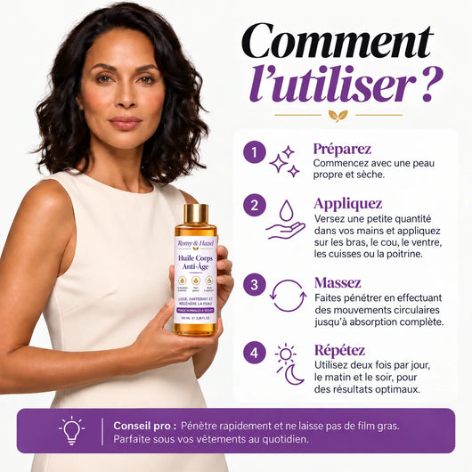 Huile corporelle anti-âge